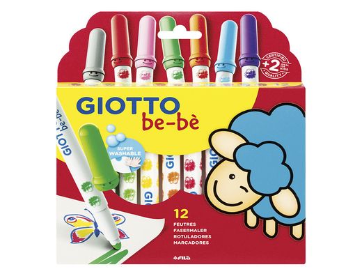 Estuche 12 rotuladores giotto be-be colores variados Fila