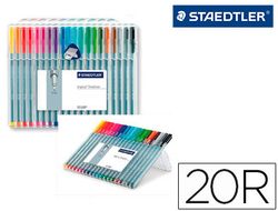 Estuche 20 rotuladores punta de fibra triplus staedtler 334SB20