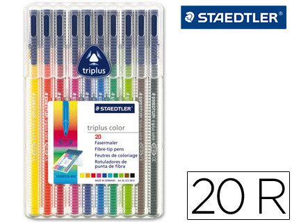 Estuche 20 rotuladores triplus color 323 colores surtidos Staedtler