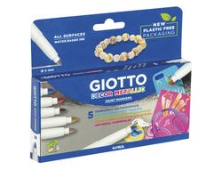 Estuche 5 rotuladores giotto decoración metal colores variados Fila