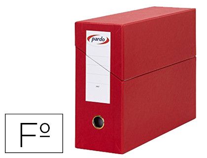 Estuche archivador apaisado Pardo Lomo 110 Rojo