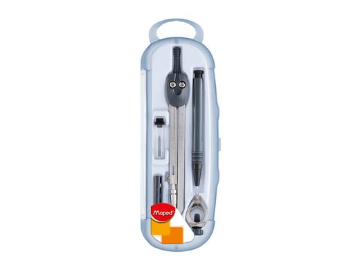Estuche compás protector 5 piezas gris Maped