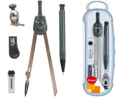 Estuche compás protector 5 piezas gris Maped