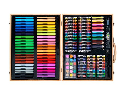 Estuche de pintura liderpapel madera 245 piezas maletin 49x36,6x4,5 cm