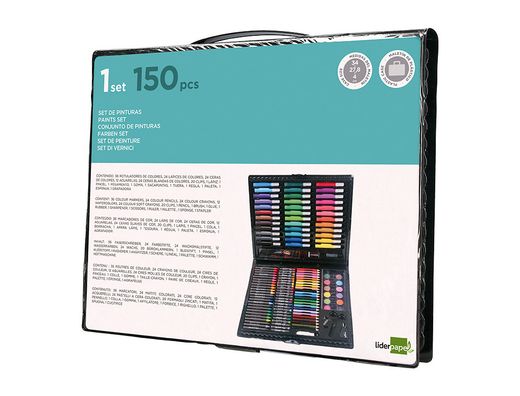 Estuche de pintura liderpapel plastico 150 piezas 36x31x4 cm
