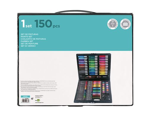 Estuche de pintura liderpapel plastico 150 piezas 36x31x4 cm