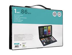 Estuche de pintura liderpapel plastico 86 piezas 34x23x3,2 cm