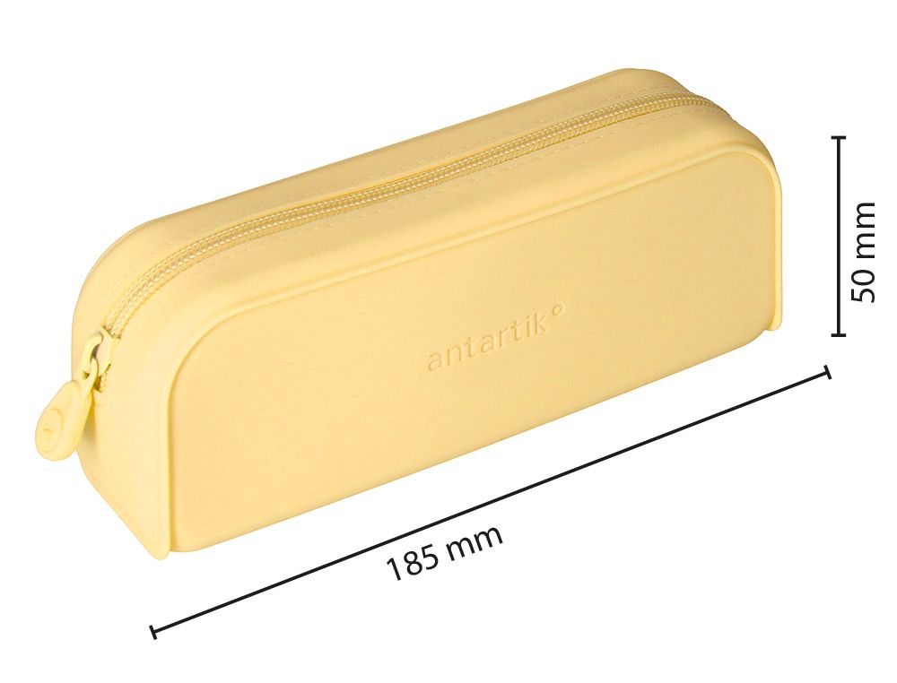 Estuche portatodo antartik prisma silicona soft rectangular 185x50x75 mm color amarillo