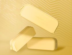 Estuche portatodo antartik prisma silicona soft rectangular 185x50x75 mm color amarillo