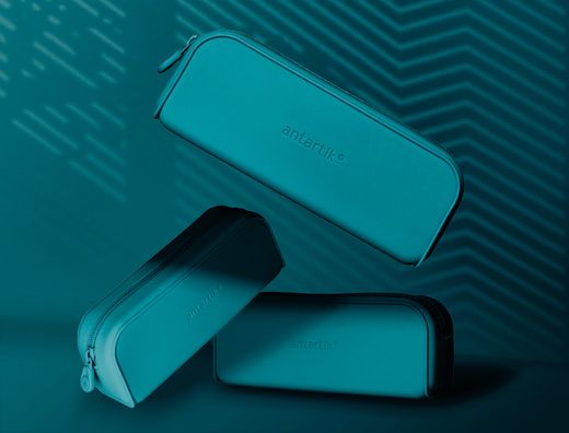 Estuche portatodo antartik prisma silicona soft rectangular 185x50x75 mm color turquesa