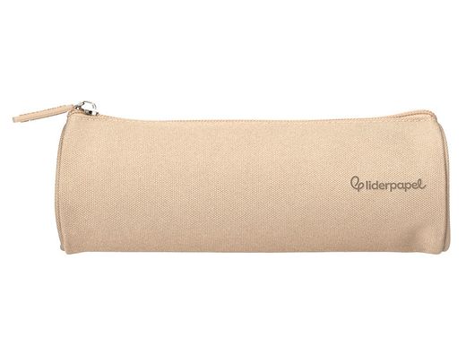 Estuche portatodo liderpapel classic cilindrico ancho 210x70mm crema