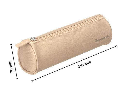 Estuche portatodo liderpapel classic cilindrico ancho 210x70mm crema