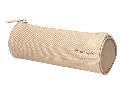 Estuche portatodo liderpapel classic cilindrico ancho 210x70mm crema