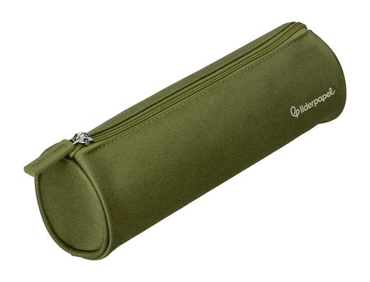 Estuche portatodo liderpapel classic cilindrico ancho 210x70mm verde militar