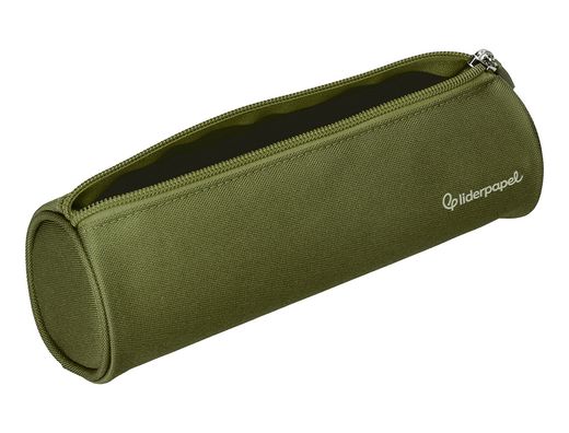 Estuche portatodo liderpapel classic cilindrico ancho 210x70mm verde militar