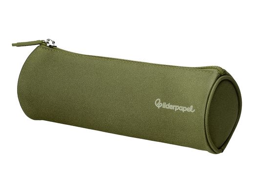 Estuche portatodo liderpapel classic cilindrico ancho 210x70mm verde militar