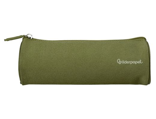 Estuche portatodo liderpapel classic cilindrico ancho 210x70mm verde militar