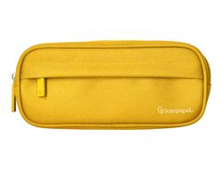 Estuche portatodo liderpapel classic ovalado 2 cremalleras con bolsillo delantero 210x90mm amarillo