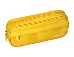 Estuche portatodo liderpapel classic ovalado 2 cremalleras con bolsillo delantero 210x90mm amarillo