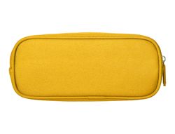 Estuche portatodo liderpapel classic ovalado 2 cremalleras con bolsillo delantero 210x90mm amarillo