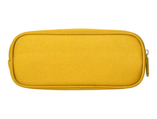 Estuche portatodo liderpapel classic ovalado 2 cremalleras con bolsillo delantero 210x90mm amarillo