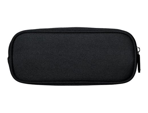 Estuche portatodo liderpapel classic ovalado 2 cremalleras con bolsillo delantero 210x90mm negro