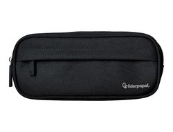 Estuche portatodo liderpapel classic ovalado 2 cremalleras con bolsillo delantero 210x90mm negro