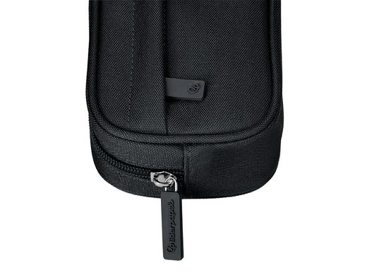 Estuche portatodo liderpapel classic ovalado 2 cremalleras con bolsillo delantero 210x90mm negro