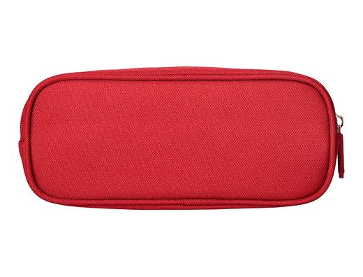 Estuche portatodo liderpapel classic ovalado 2 cremalleras con bolsillo delantero 210x90mm rojo