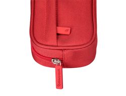 Estuche portatodo liderpapel classic ovalado 2 cremalleras con bolsillo delantero 210x90mm rojo