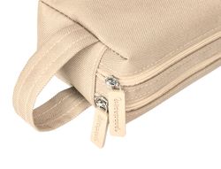 Estuche portatodo liderpapel classic rectangular con asa 2 cremalleras 210 x80mm crema