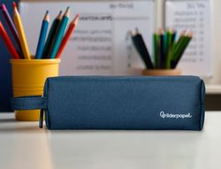 Estuche portatodo liderpapel classic rectangular con asa 210x70mm azul marino