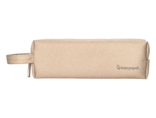 Estuche portatodo liderpapel classic rectangular con asa 210x70mm crema