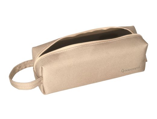 Estuche portatodo liderpapel classic rectangular con asa 210x70mm crema
