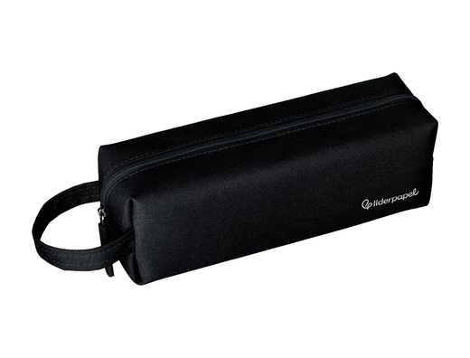 Estuche portatodo liderpapel classic rectangular con asa 210x70mm negro
