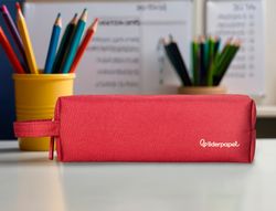 Estuche portatodo liderpapel classic rectangular con asa 210x70mm rojo