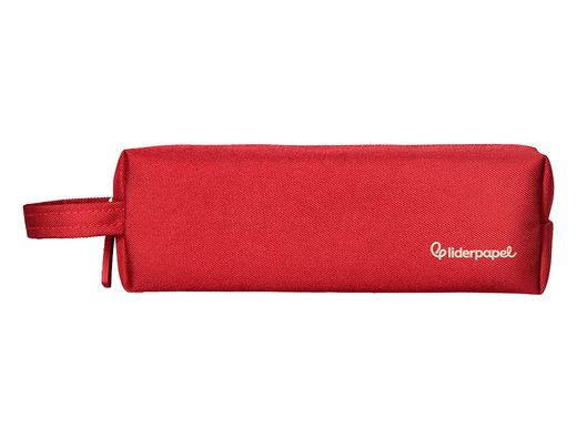 Estuche portatodo liderpapel classic rectangular con asa 210x70mm rojo