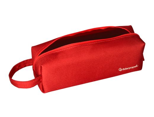 Estuche portatodo liderpapel classic rectangular con asa 210x70mm rojo