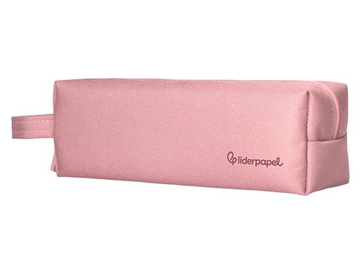 Estuche portatodo liderpapel classic rectangular con asa 210x70mm rosa