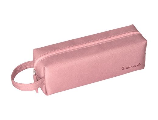 Estuche portatodo liderpapel classic rectangular con asa 210x70mm rosa