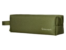 Estuche portatodo liderpapel classic rectangular con asa 210x70mm verde militar