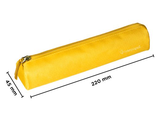 Estuche portatodo liderpapel slim cilindrico 220x45mm amarillo
