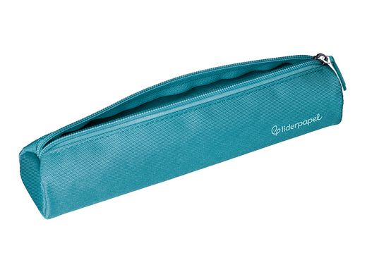 Estuche portatodo liderpapel slim cilindrico 220x45mm azulturquesa