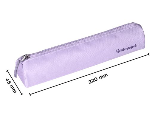 Estuche portatodo liderpapel slim cilindrico 220x45mm lila