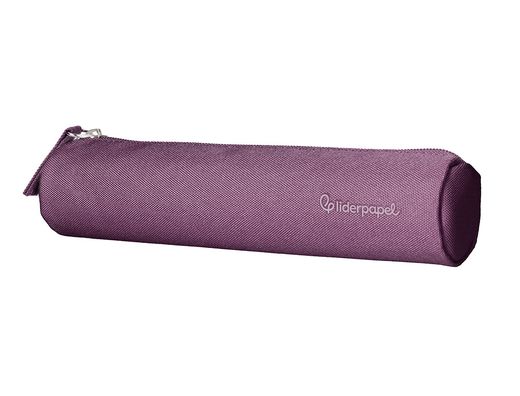 Estuche portatodo liderpapel slim cilindrico 220x45mm morado empolvado