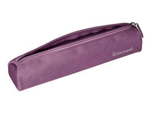 Estuche portatodo liderpapel slim cilindrico 220x45mm morado empolvado