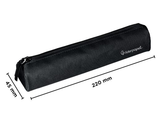 Estuche portatodo liderpapel slim cilindrico 220x45mm negro