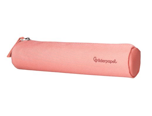 Estuche portatodo liderpapel slim cilindrico 220x45mm rosa