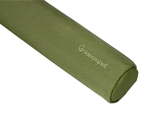 Estuche portatodo liderpapel slim cilindrico 220x45mm verde militar