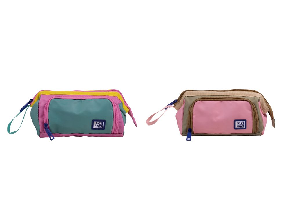 Estuche portatodo oxford gran capacidad kangoo color block 100x130x220 mm